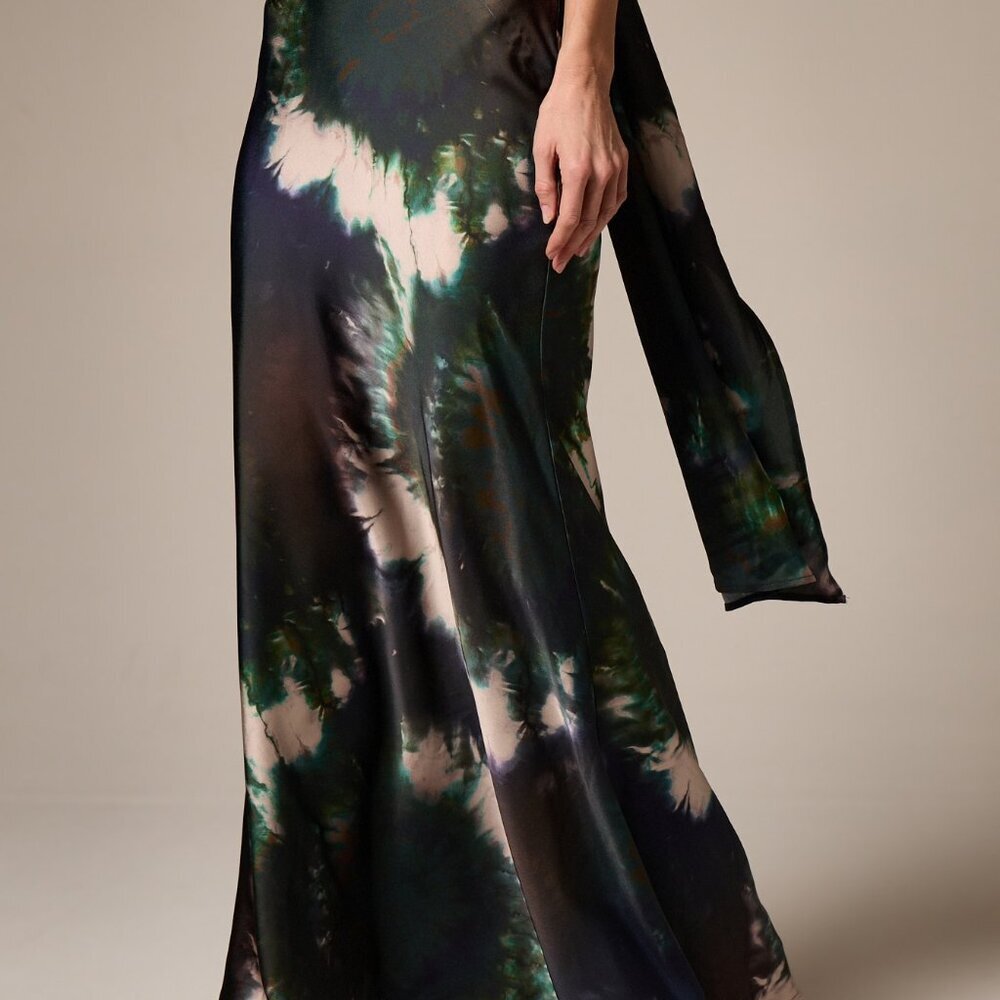 Multicolor Elegant Boho Women's Tie Dye Maxi Skirt High Waisted Boho Festival - Picture 5 of 5
